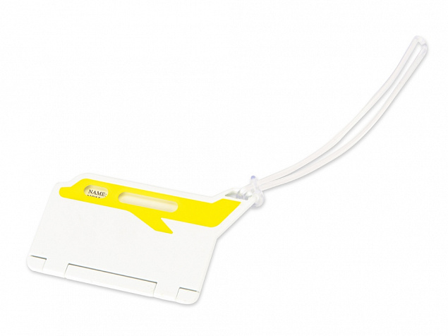 Бирка для багажа Hop, белый/желтый с логотипом  заказать по выгодной цене в кибермаркете AvroraStore