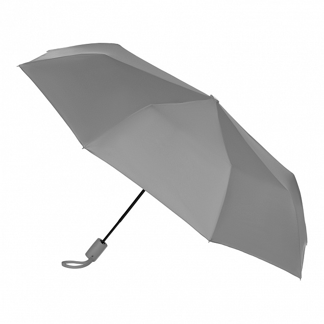 Зонт складной Atlanta, серый с логотипом  заказать по выгодной цене в кибермаркете AvroraStore