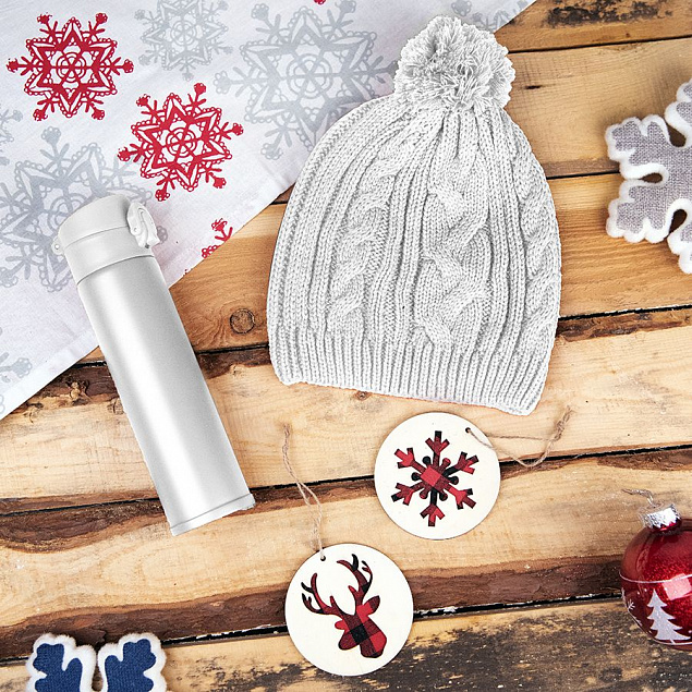Подарочный набор WINTER TALE: шапка, термос, новогодние украшения, белый с логотипом в Москве заказать по выгодной цене в кибермаркете AvroraStore