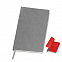 Бизнес-блокнот "Funky", 130*210 мм, серый, красный форзац, мягкая обложка, блок-линейка с логотипом в Москве заказать по выгодной цене в кибермаркете AvroraStore