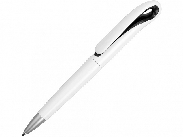 Ручка шариковая Swansea, белый/черный, черные чернила с логотипом в Москве заказать по выгодной цене в кибермаркете AvroraStore
