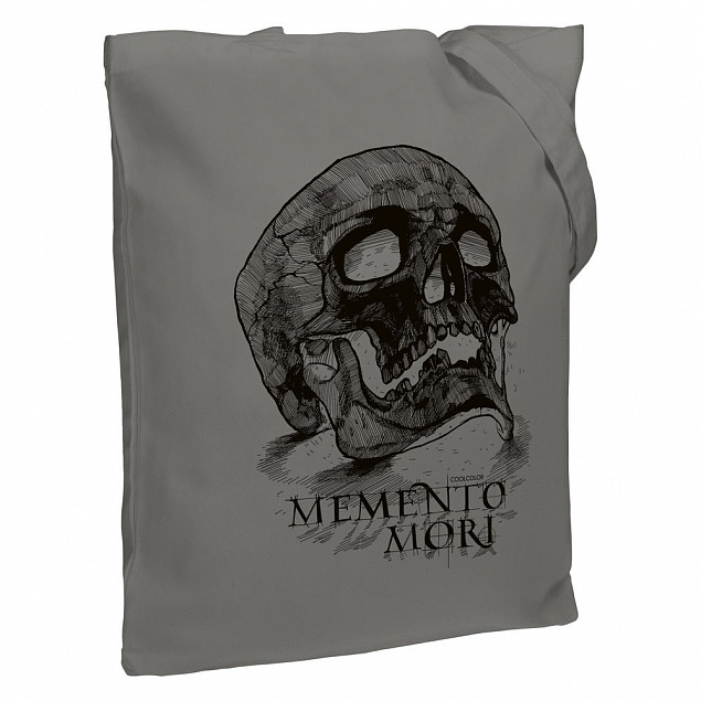 Холщовая сумка Memento Mori, серая с логотипом в Москве заказать по выгодной цене в кибермаркете AvroraStore