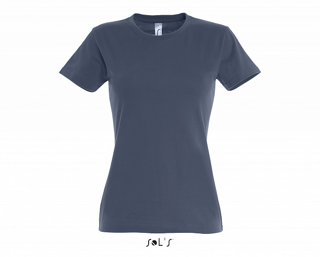 Фуфайка (футболка) IMPERIAL женская,Синий джинc 3XL с логотипом  заказать по выгодной цене в кибермаркете AvroraStore