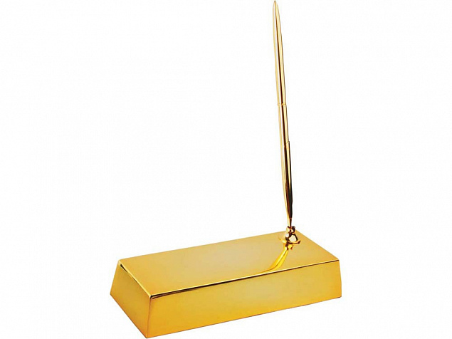 Настольный прибор «Золотой слиток» с логотипом в Москве заказать по выгодной цене в кибермаркете AvroraStore