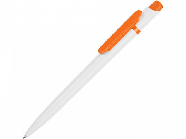 Ручка шариковая Этюд, белый/оранжевый с логотипом в Москве заказать по выгодной цене в кибермаркете AvroraStore