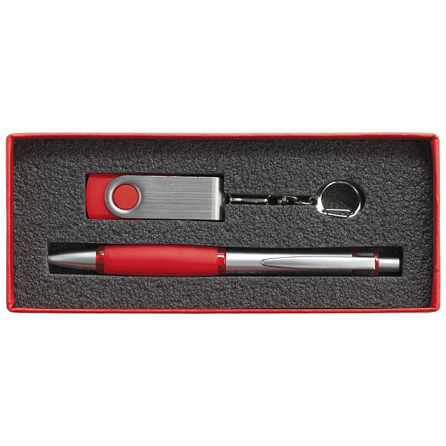 Набор Notes: ручка и флешка 8 Гб, красный с логотипом в Москве заказать по выгодной цене в кибермаркете AvroraStore