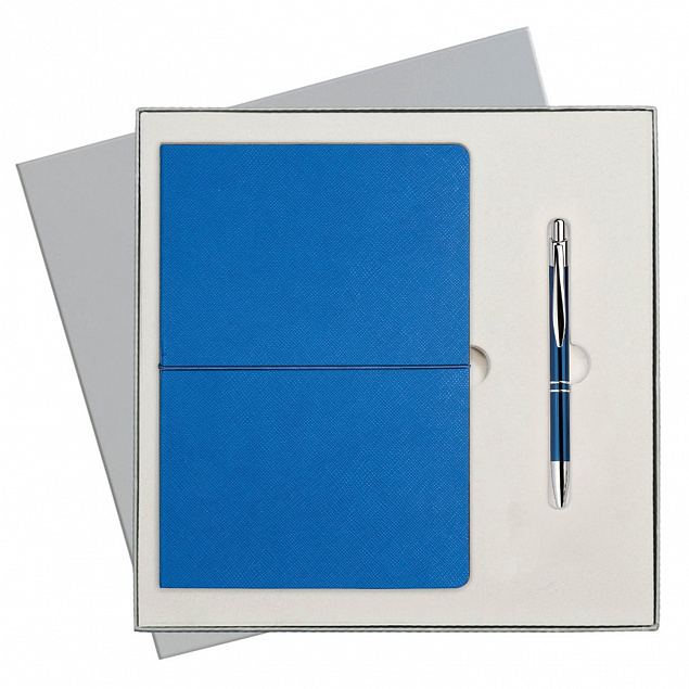Подарочный набор Portobello/Summer time синий-3(Ежедневник недат А5, Ручка) беж. ложемент с логотипом в Москве заказать по выгодной цене в кибермаркете AvroraStore
