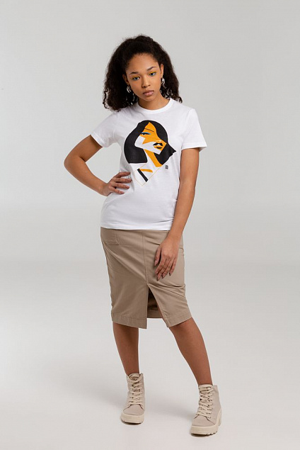 Футболка женская «Меламед. Sophie Ellis-Bextor», белая с логотипом  заказать по выгодной цене в кибермаркете AvroraStore