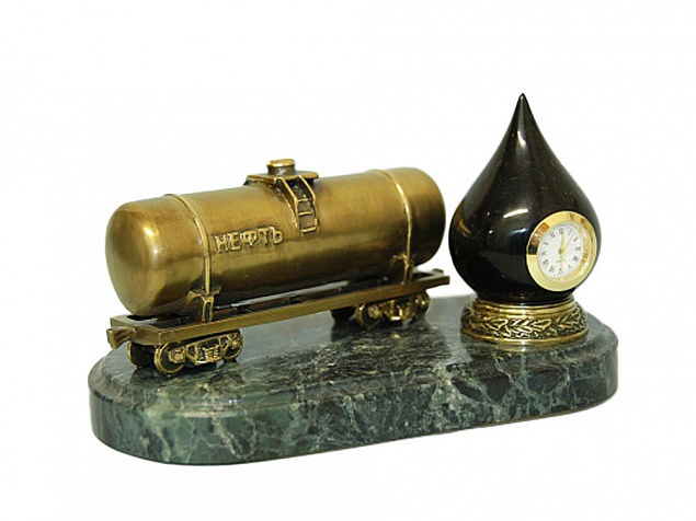 Настольные часы «Черное золото» с логотипом в Москве заказать по выгодной цене в кибермаркете AvroraStore