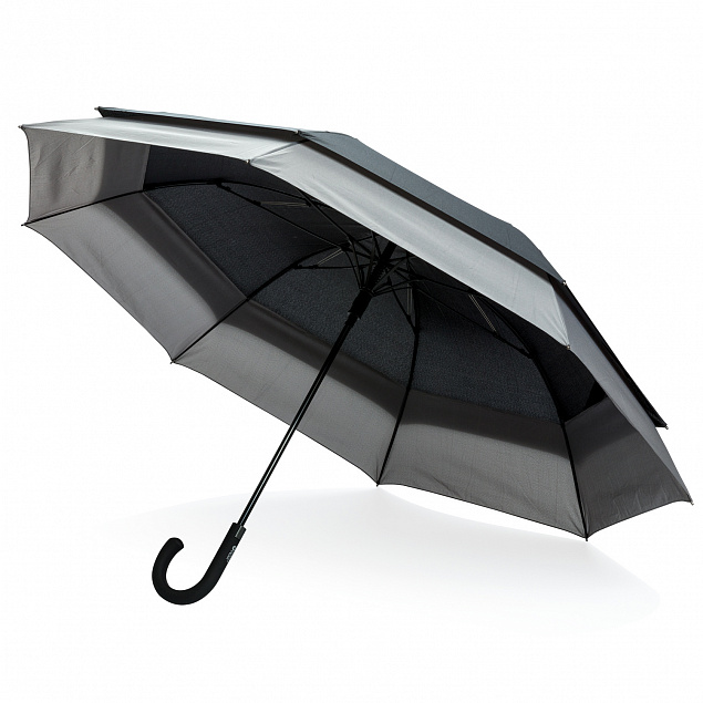 Расширяющийся зонт-антишторм Swiss Peak 23" - 27", черный с логотипом в Москве заказать по выгодной цене в кибермаркете AvroraStore