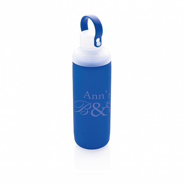 Стеклянная бутылка в силиконовом чехле с логотипом  заказать по выгодной цене в кибермаркете AvroraStore