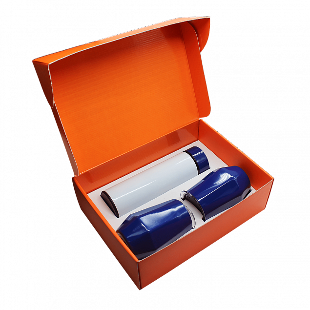 Набор Hot Box duo E2 W, белый с синим с логотипом в Москве заказать по выгодной цене в кибермаркете AvroraStore