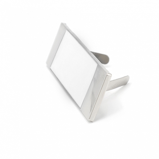 Шильд металлический, серебряно-белый с логотипом  заказать по выгодной цене в кибермаркете AvroraStore