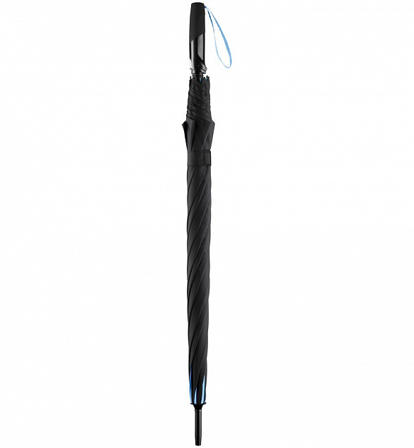 Зонт-трость Seam, голубой с логотипом  заказать по выгодной цене в кибермаркете AvroraStore