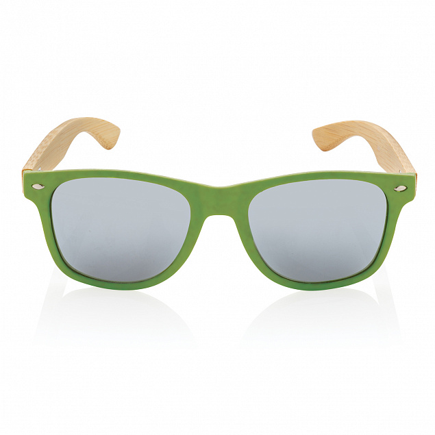 Солнцезащитные очки из переработанного пластика RCS с бамбуковыми дужками с логотипом в Москве заказать по выгодной цене в кибермаркете AvroraStore