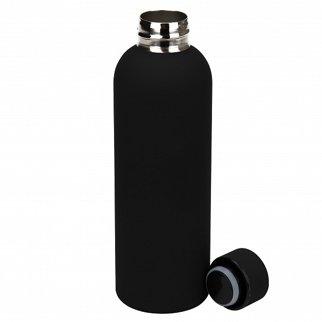 Термобутылка вакуумная герметичная, Prima, 500 ml, черная с логотипом  заказать по выгодной цене в кибермаркете AvroraStore