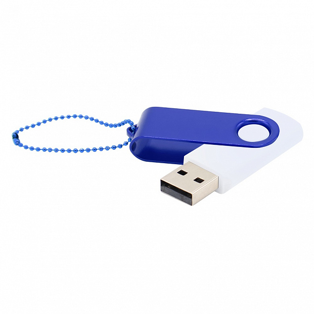 Флешка Designer To Go 2.0 USB 16Gb, белый/синий с логотипом в Москве заказать по выгодной цене в кибермаркете AvroraStore