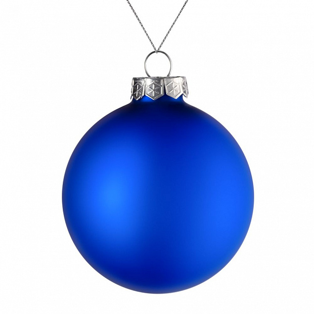 Елочный шар Finery Matt, 10 см, матовый синий с логотипом в Москве заказать по выгодной цене в кибермаркете AvroraStore