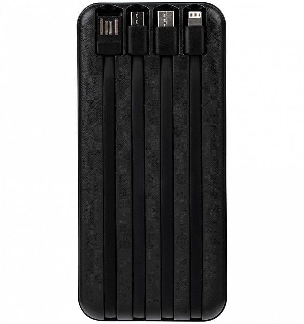 Внешний аккумулятор Omni Qi 10000 мАч, черный с логотипом  заказать по выгодной цене в кибермаркете AvroraStore