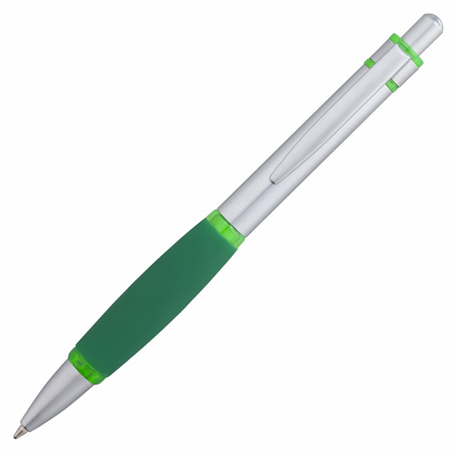 Ручка шариковая Boomer, с зелеными элементами с логотипом в Москве заказать по выгодной цене в кибермаркете AvroraStore