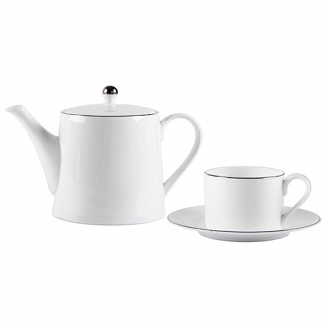 Набор PLATINUM: чайная пара и чайник в подарочной упаковке с логотипом в Москве заказать по выгодной цене в кибермаркете AvroraStore