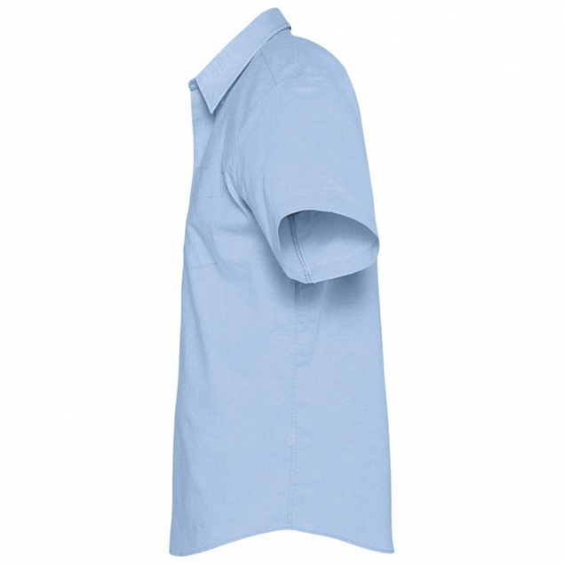 Рубашка мужская с коротким рукавом Brisbane, голубая с логотипом в Москве заказать по выгодной цене в кибермаркете AvroraStore