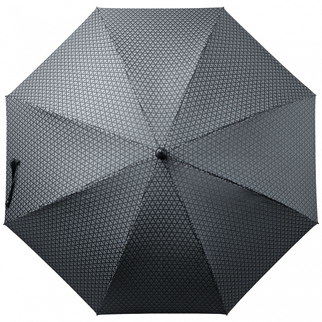 Зонт-трость Alessio, черный с серым с логотипом в Москве заказать по выгодной цене в кибермаркете AvroraStore
