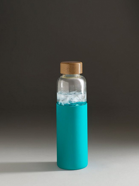 Бутылка для воды Dakar, прозрачная с бирюзовым с логотипом в Москве заказать по выгодной цене в кибермаркете AvroraStore
