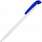Ручка шариковая Favorite, белая с синим с логотипом в Москве заказать по выгодной цене в кибермаркете AvroraStore