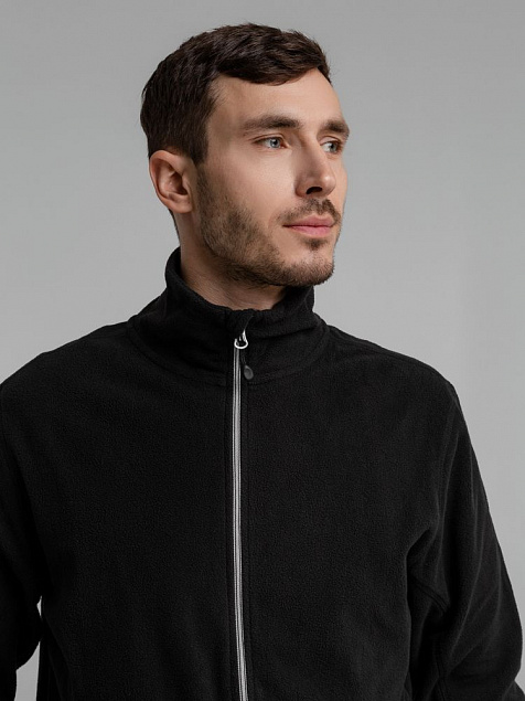 Куртка флисовая мужская TWOHAND черная с логотипом в Москве заказать по выгодной цене в кибермаркете AvroraStore