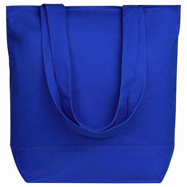 Сумка для покупок на молнии Shopaholic Zip, синяя с логотипом в Москве заказать по выгодной цене в кибермаркете AvroraStore