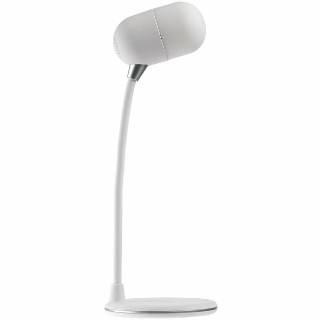 Лампа с колонкой и беспроводной зарядкой lampaTon, белая с логотипом в Москве заказать по выгодной цене в кибермаркете AvroraStore