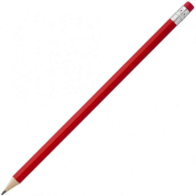 Карандаш простой Hand Friend с ластиком, красный с логотипом в Москве заказать по выгодной цене в кибермаркете AvroraStore