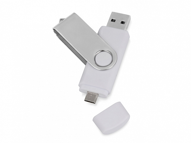 USB/micro USB-флешка на 16 Гб «Квебек OTG» с логотипом в Москве заказать по выгодной цене в кибермаркете AvroraStore