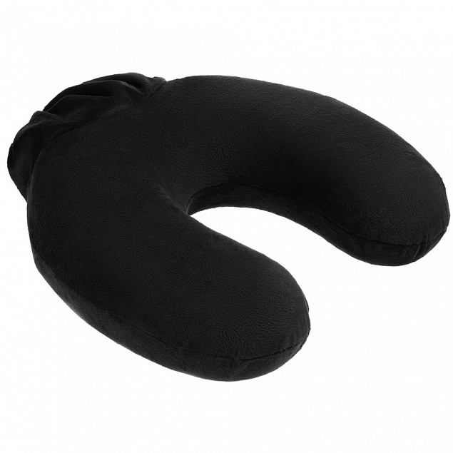 Подушка дорожная Global TA, черная с логотипом в Москве заказать по выгодной цене в кибермаркете AvroraStore