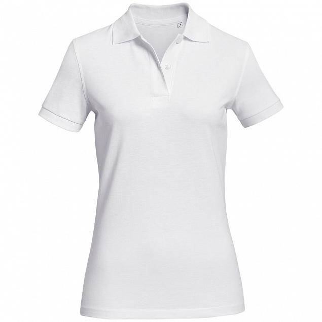 Рубашка поло женская Inspire белая с логотипом в Москве заказать по выгодной цене в кибермаркете AvroraStore