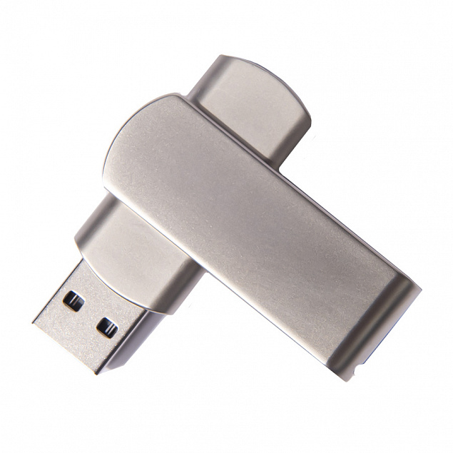USB flash-карта SWING METAL (16Гб), серебристая, 5,3х1,7х0,9 см, металл с логотипом в Москве заказать по выгодной цене в кибермаркете AvroraStore