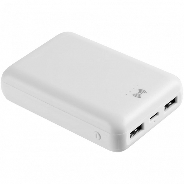 Аккумулятор с беспроводным зарядом Uniscend Full Feel QI 10000 мАч, белый с логотипом  заказать по выгодной цене в кибермаркете AvroraStore