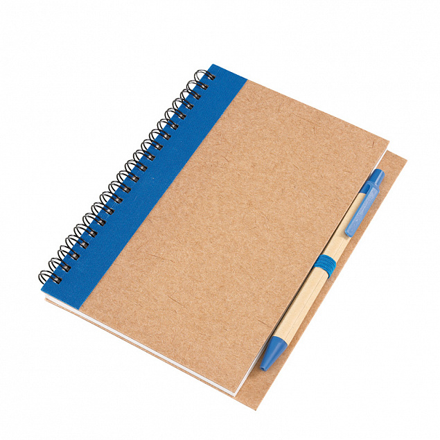 Блокнот с ручкой "Econot", синий с логотипом в Москве заказать по выгодной цене в кибермаркете AvroraStore
