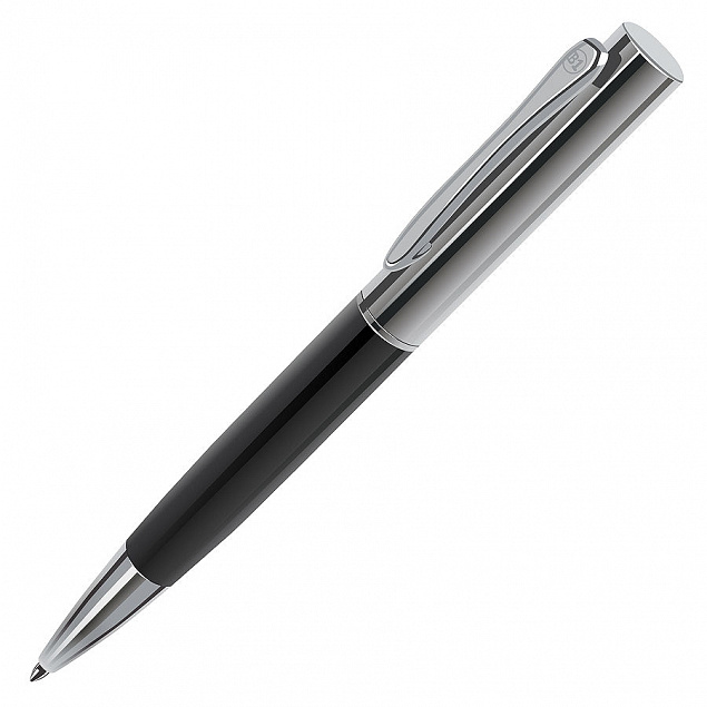 CRAFT, ручка шариковая, черный/хром с логотипом в Москве заказать по выгодной цене в кибермаркете AvroraStore