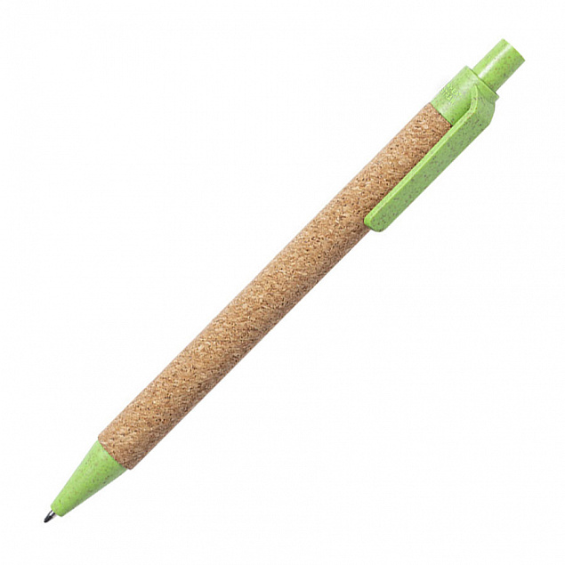 Ручка шариковая YARDEN, зеленый, натуральная пробка, пшеничная солома, ABS пластик, 13,7 см с логотипом в Москве заказать по выгодной цене в кибермаркете AvroraStore