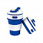 Стакан складной BUTTON;  300 мл, силикон, синий с логотипом в Москве заказать по выгодной цене в кибермаркете AvroraStore