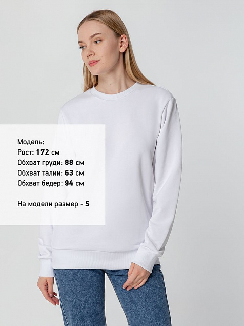 Свитшот унисекс Sublimatism, белый с логотипом в Москве заказать по выгодной цене в кибермаркете AvroraStore