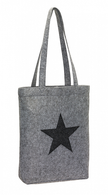 Сумка-шоппер STAR DUST из фетра, серая с логотипом в Москве заказать по выгодной цене в кибермаркете AvroraStore
