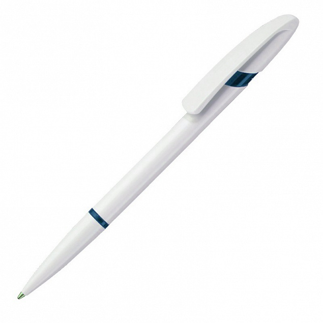 Ручка шариковая NOVA R, белый/темно-синий с логотипом в Москве заказать по выгодной цене в кибермаркете AvroraStore