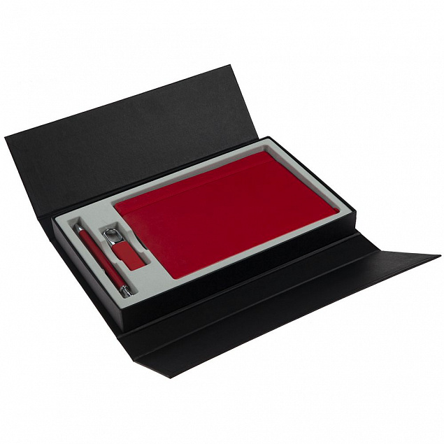 Коробка Triplet под ежедневник, флешку и ручку, черная с логотипом в Москве заказать по выгодной цене в кибермаркете AvroraStore