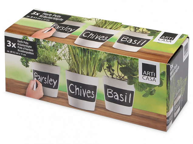 Набор горшочков для растений Chalk pots с логотипом в Москве заказать по выгодной цене в кибермаркете AvroraStore
