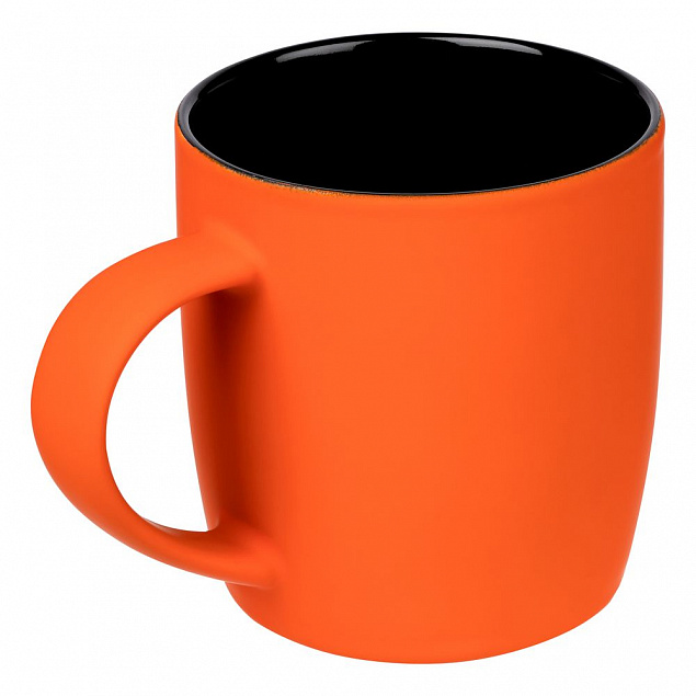 Кружка Surprise Touch Black c покрытием софт-тач, оранжевая с логотипом в Москве заказать по выгодной цене в кибермаркете AvroraStore
