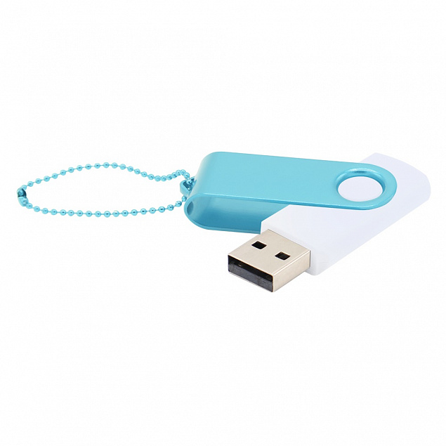 Флешка Designer To Go 2.0 USB 16Gb, белый/бирюзовый с логотипом в Москве заказать по выгодной цене в кибермаркете AvroraStore