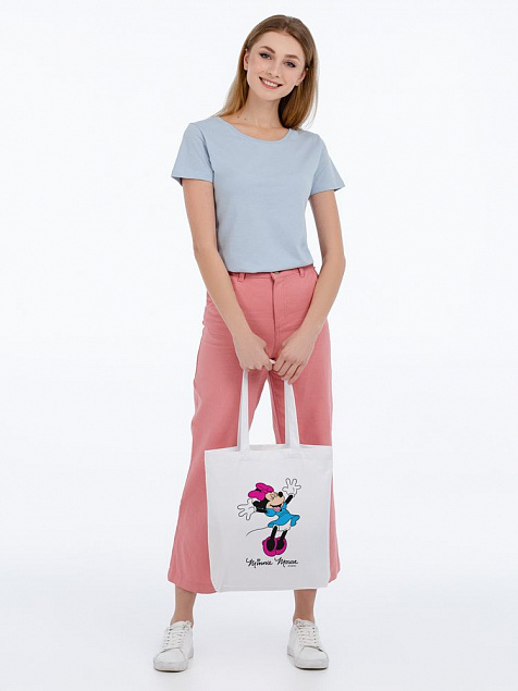 Холщовая сумка «Минни Маус. So Happy!», белая с логотипом в Москве заказать по выгодной цене в кибермаркете AvroraStore